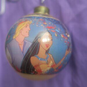 Disney vintage Pocahontas ornament 1995 in blue and multi-colors.